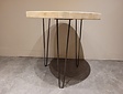 Runder Couchtisch mit Hairpins & Baumstamm-Tischplatte 80x75 cm