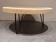 Runder Couchtisch mit Hairpins & Baumstamm-Tischplatte 70 x 31 cm