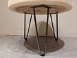 Runder Couchtisch mit Hairpins & Baumstamm-Tischplatte 60 x 41 cm