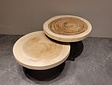 Runder Couchtisch mit Hairpins & Baumstamm-Tischplatte 60 x 41 cm