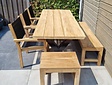 Teak-Baumstamm-Tischplatte für Outdoor 90 x 200 cm