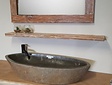 Bodenregal/Toilettenregal 110 x 15 x 3,5 cm Teakholz White Wash