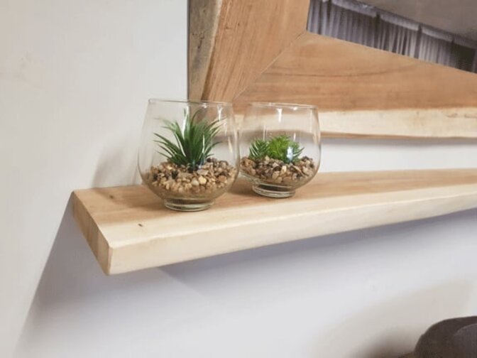 Schweberegal / Fensterbank Suar 220x25/30x3cm
