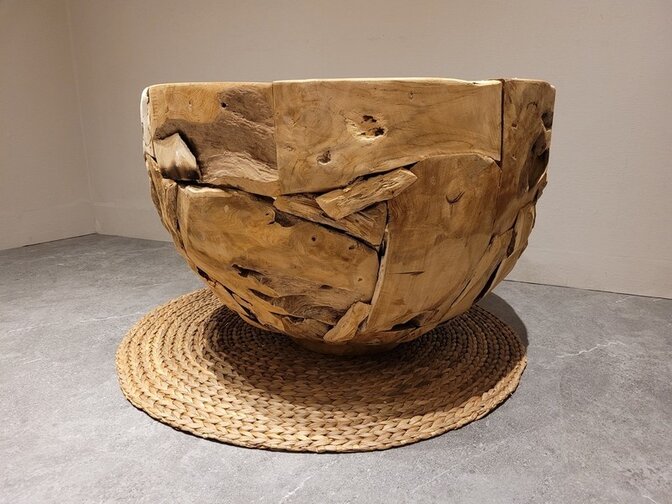 Übertopf aus Teakwurzelholz 90 x 60 cm