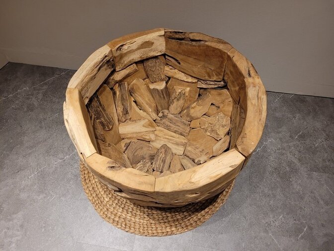 Übertopf aus Teakwurzelholz 90 x 60 cm