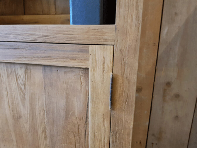 Teak-Bücherschrank 85×40×215 cm – Natur