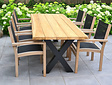 Tischplatte aus Teak-Baumstamm 95x240cm für den Außenbereich