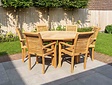 Teak-Gartenset Toscane 155 mit 6 stapelbaren Stühlen