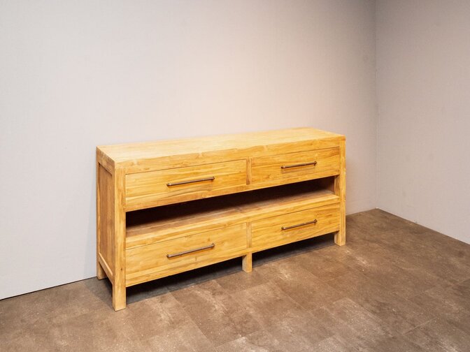Teak-Badezimmerschrank 180 x 45 x 85 cm – Natur