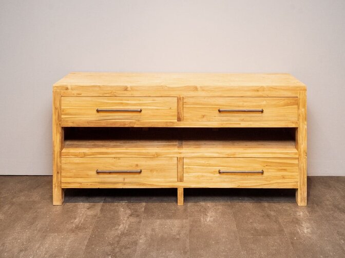 Teak-Badezimmerschrank 180 x 45 x 85 cm – Natur
