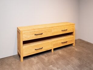 Teak-Badezimmerschrank 200x45x85 cm – naturbelassen