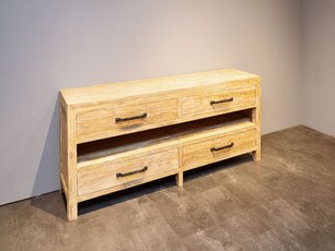 Teak-Badezimmerwaschtisch 180x45x85 cm - White Wash