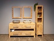 Badmöbel-Set inkl. Schrank White Wash & Waschbecken160 cm