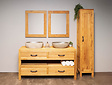 Badmöbel-Set inkl. Schrank White Wash & Waschbecken160 cm