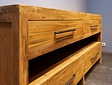 Badezimmermöbel-Set aus Holz 160 cm Natur inkl. Schrank Spiegel und Waschbecken