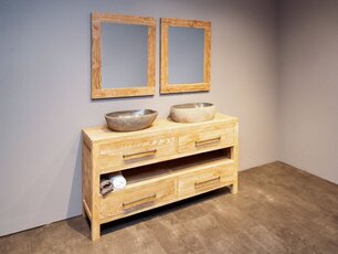 Badezimmermöbel-Set für 2 Personen 160 cm | White Wash