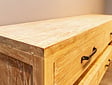 Teak-Badezimmermöbel-Set White Wash 140 cm mit Schrank, Spiegel, Waschbecken