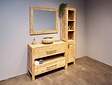 Badmöbel-Set aus Holz 110 cm With Wash mit Schrank Spiegel und Schüssel