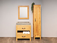Badmöbel-Set 80 cm White Wash inkl. Schrank Spiegel und Waschbecken