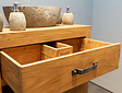Badmöbel-Set 80 cm White Wash inkl. Schrank Spiegel und Waschbecken