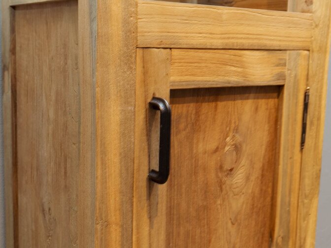 Teak-Badezimmerschrank 40x35x200 cm – Natur