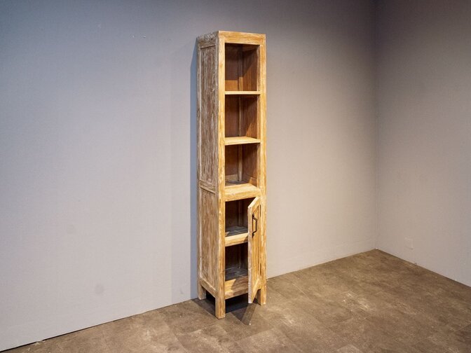 Teak-Badezimmerschrank 40x35x200 cm – White Wash
