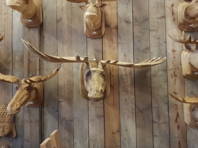 Elchkopf aus Holz XXL 150x70x50cm