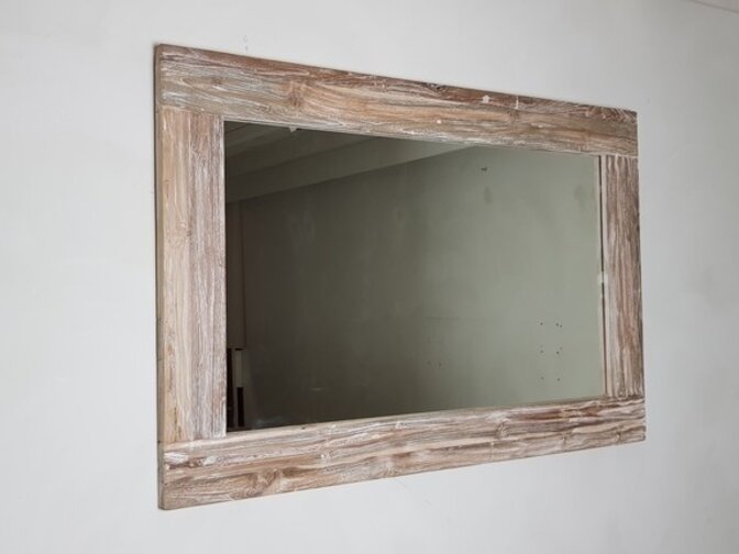 Spiegel 148x85x12cm WhiteWash - Teak