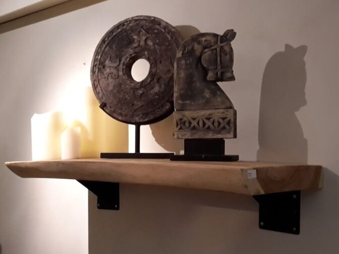 Suar-Bücherregal 50x110 cm ohne Stützen
