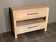 Badezimmerschrank aus Teakholz 110x45x85 cm – White Wash