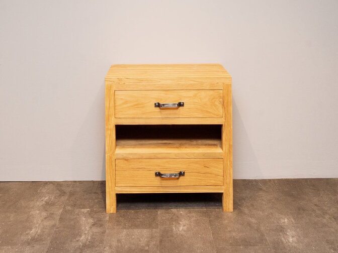 Badezimmerschrank aus Holz 80x45x85 cm – naturbelassen