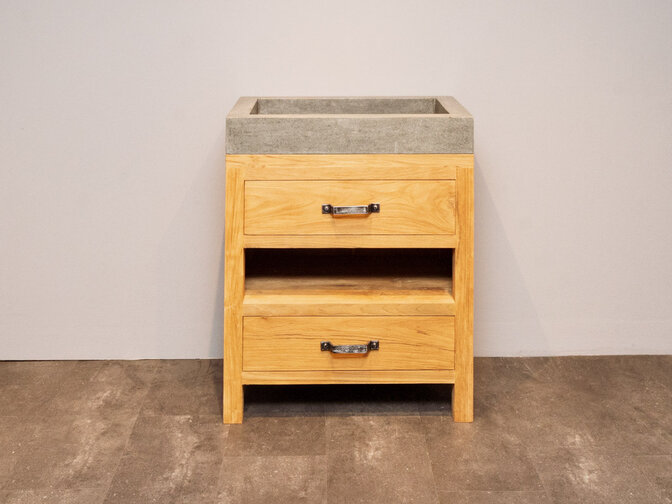 Badezimmerschrank aus Holz 80x45x85 cm – naturbelassen