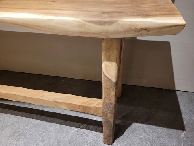 Baumstamm-Bar-Bank mit Rückenlehne 200 cm