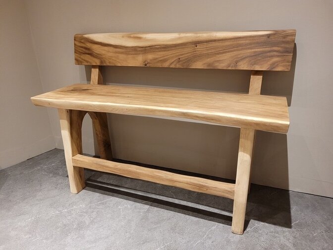 Baumstamm-Bar-Bank mit Rückenlehne 160 cm
