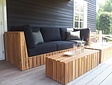 Lounge-Set aus Teakholz Capri 3-teilig mit Tisch