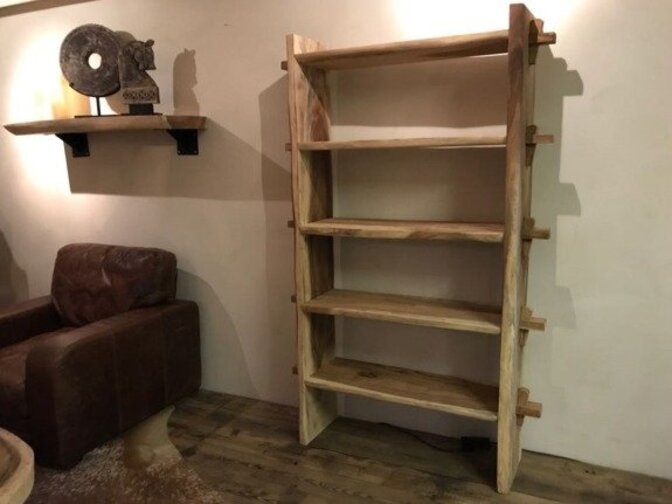 Suarholz-Bücherregal 125x200x40cm