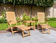 Angebot: 2x Liegestuhl New Ocean mit Kissen und Beistelltisch Roma 50