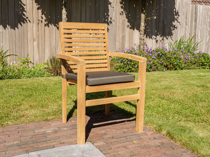 Teak-Gartentisch Verona 300 + 8 Gartenstühle Torino hori