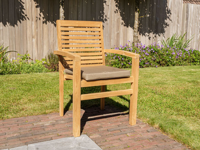 Teak-Gartentisch Verona 300 + 8 Gartenstühle Torino hori