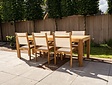 Teak Gartentisch 100x250 mit 6 Batyline Gartenstühlen