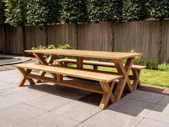 Picknickgarnitur für 8 Personen, 240 cm – BARI