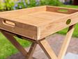 Teak-Tablett 40 x 60 cm auf Ständer