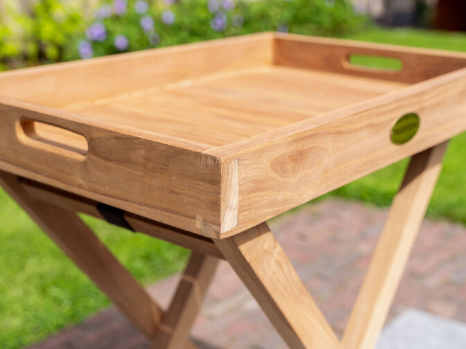 Teak-Tablett 40 x 60 cm auf Ständer