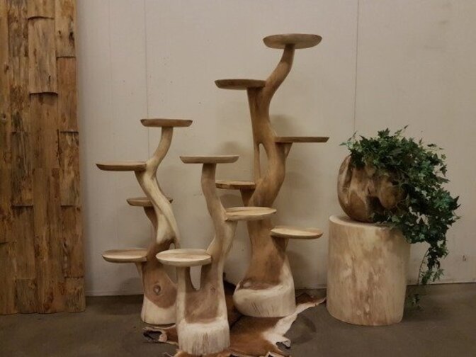 Suar-Holz-Etagere 140 cm