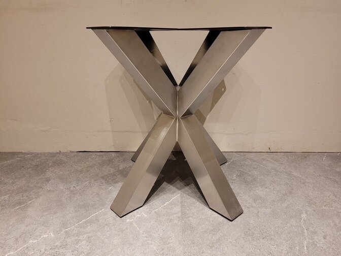Doppel-X-Tischbein – Edelstahl 85 cm