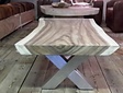 Couchtischgestell X-Form aus Metall – Edelstahl (pro Set)