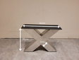Couchtischgestell X-Form aus Metall – Edelstahl (pro Set)