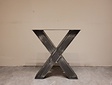 Tischbein aus Metall X - rustikal schwarz (pro Set)