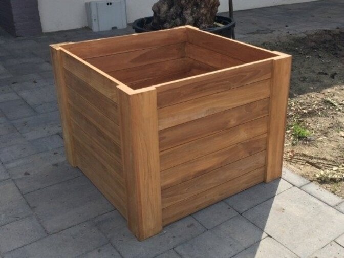 Pflanzkübel aus Teakholz 90 x 90 x 70 cm