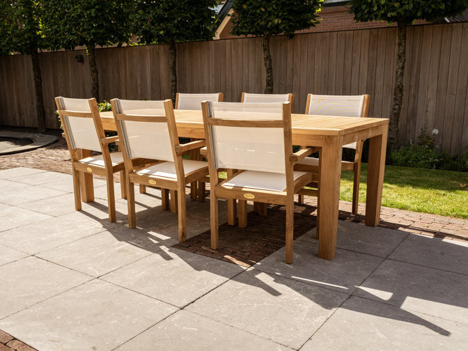 Ovaler Gartentisch Ancona Teak 240 cm